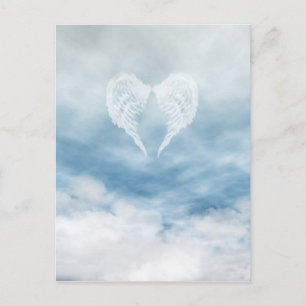 Carte Postale Ange en ciel bleu nuageux