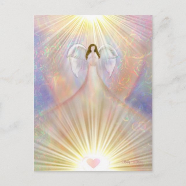 Carte Postale Ange Gardien de prière Aile Aquarelle Spirituelle (Devant)