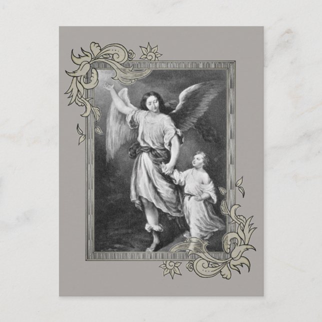 Carte Postale Ange Gardien Et Enfant (Devant)