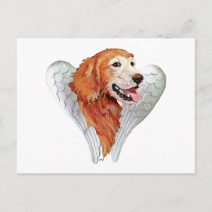 Carte Postale Ange Golden Retriever