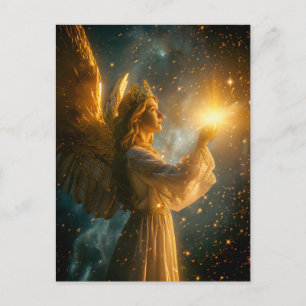 Carte Postale Ange tenant une étoile radieuse