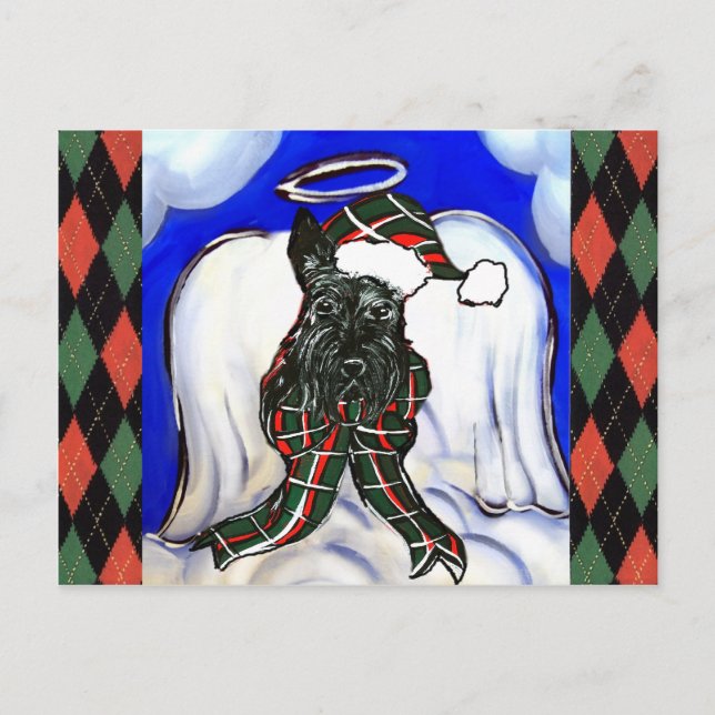 Carte Postale ange terrier écossais (Devant)