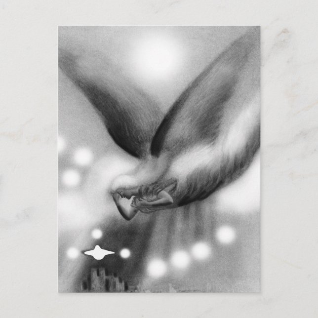 Carte Postale Angel à l'art de nuit (Devant)