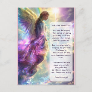 Carte Postale Angel arc-en-ciel et poème