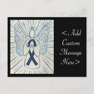 Carte postale Angel Art Blue and Black Awareness