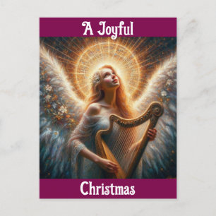 Carte postale Angel Avec Harpe Christmas