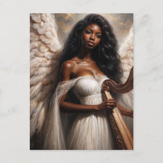 Carte Postale Angel Black Woman With Harp