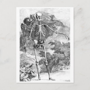 Carte Postale Angel couvrant un squelette debout