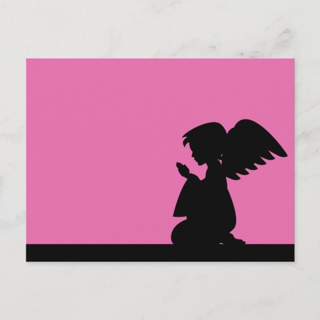 Carte postale Angel de prière en Silhouette (Devant)