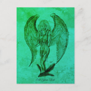 Carte Postale Angel en style tatouage
