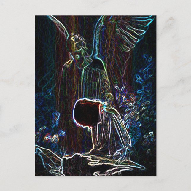 Carte Postale Angel et Jésus (Devant)
