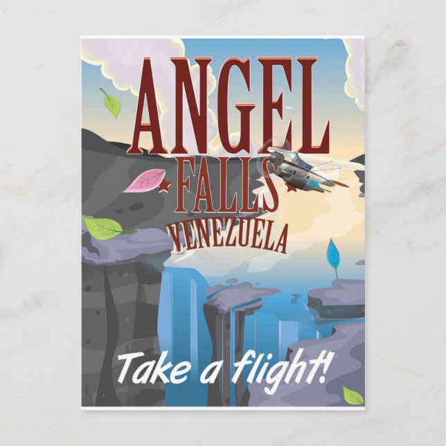 Carte Postale Angel Falls Venezuela Affiche de voyage (Devant)