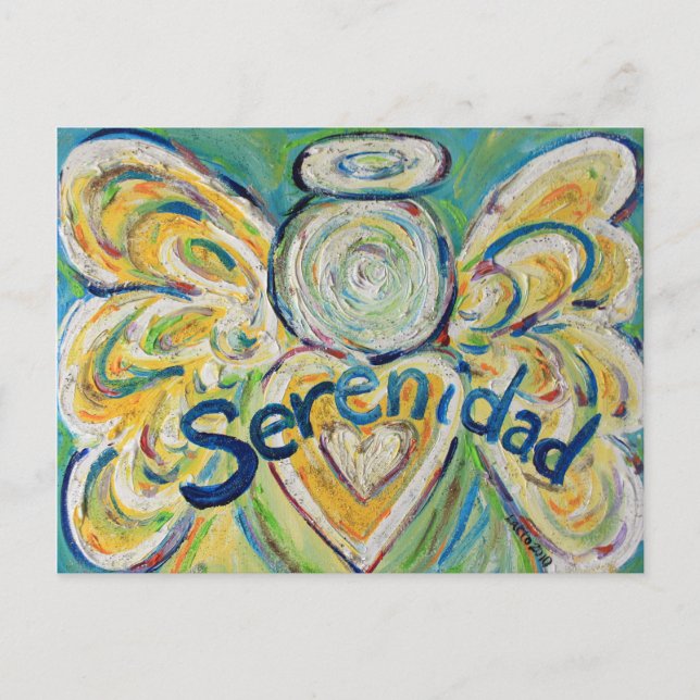 Carte postale Angel Inspirant Serenidad Word (Devant)