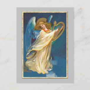 Carte Postale Angel Jouant De La Musique Sur Une Harpe