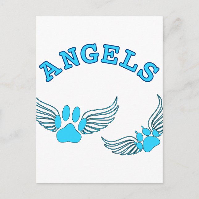 Carte Postale Angel Pis Animaux En Bleu (Devant)