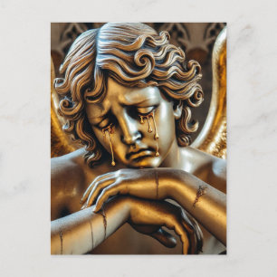 Carte Postale Angel pleurant des larmes d'or