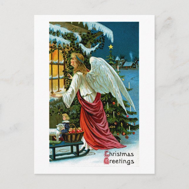 Carte Postale Angel regardant dans la fenêtre (Devant)