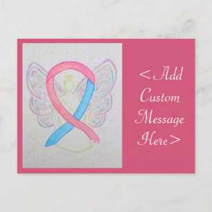 Carte postale Angel rose et bleu de sensibilisatio