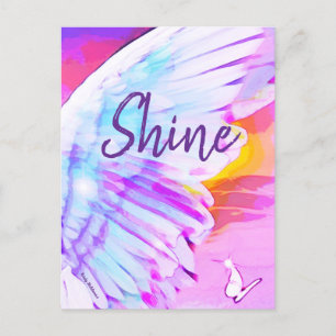Carte Postale Angel Wing Shine Butterfly Aquarelle Affirmation