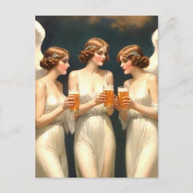 Carte Postale Angels Drinking Beer Postcard (Devant)