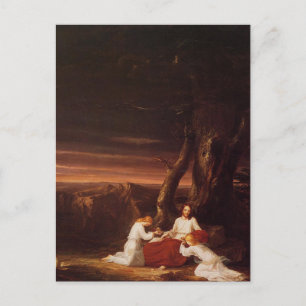 Carte Postale 'Anges servant le Christ dans le désert'