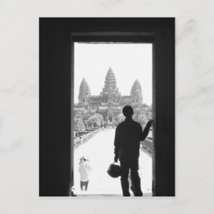 Carte Postale Angkor Cambodge, Porte & Personne Angkor Wat