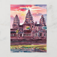 Angkor Vat Cambodge aquarelle peinture