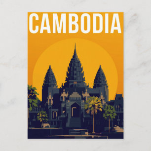 Carte Postale Angkor Wat Cambodge Rétro