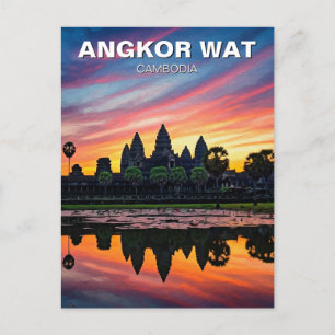 Carte Postale Angkor Wat Cambodia Sunset