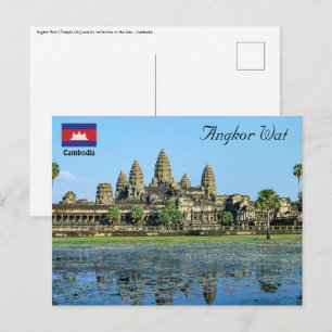 Carte Postale Angkor Wat et reflet dans le lac - Cambodge