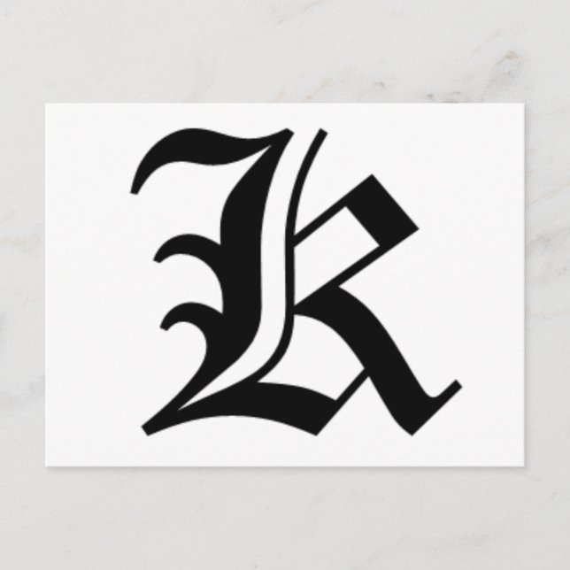 Carte Postale Anglais ancien en K (Devant)