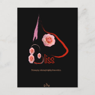 Carte Postale Anglais Bull Terrier Bliss avec rose Pet Art