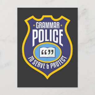 Carte Postale Anglais Grammar Police Funny Sarcasm Literaire