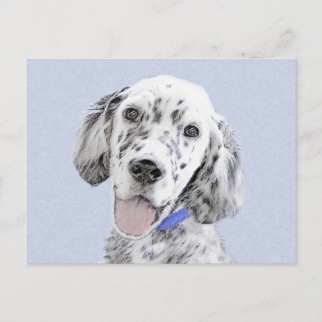 Carte Postale Anglais Setter Blue Belton Peinture Chien Art (Devant)