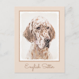 Carte Postale Anglais Setter Orange Belton Peinture Chien Art
