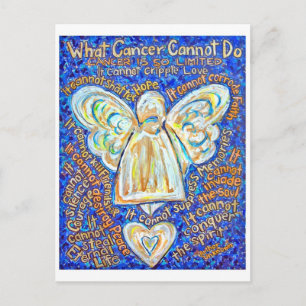 Carte postale Angle cancer bleu et or