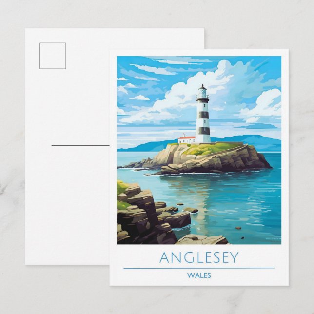 Carte Postale Anglesey Wales Vintage voyage (Devant / Derrière)