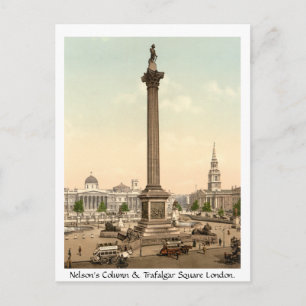 Carte Postale Angleterre vintage, Trafalgar Carré Londres