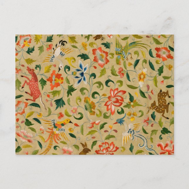 Carte Postale Animal Antique Cheval Oiseau Deer Rabbit (Devant)