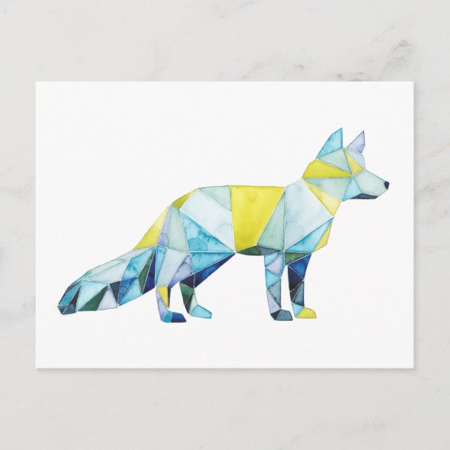 Carte Postale Animal géométrique de Fox (Devant)