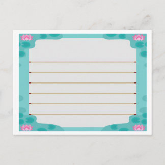 Carte Postale Animal Traversant New Leaf Lilly Pond Stationnaire