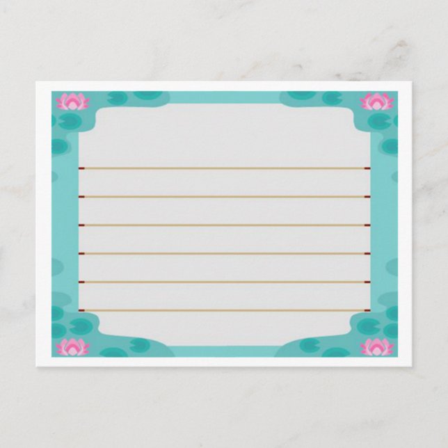 Carte Postale Animal Traversant New Leaf Lilly Pond Stationnaire (Devant)