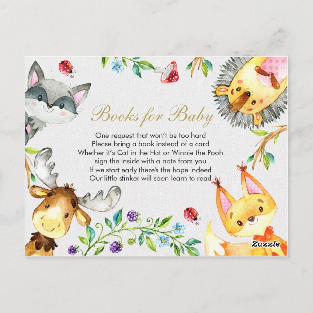 Carte Postale Animal Woodland - Apportez un encart (Dos)