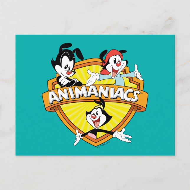 Carte Postale Animaniacs | Warner Brothers & Sister WB Shield (Devant)