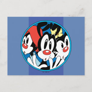 Carte Postale Animaniacs   Warner Siblings Circle Graphic