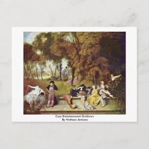 Carte Postale Animation Confortable En Plein Air Par Watteau Ant