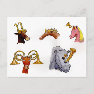 Carte Postale Animaux à cornes
