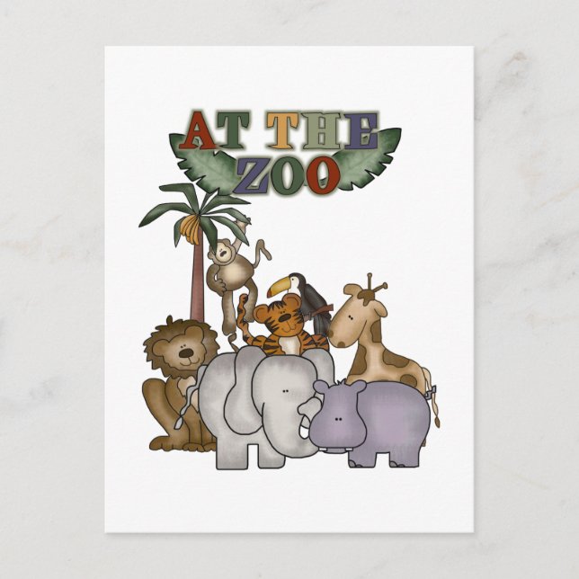 Carte Postale Animaux aux T-shirts et aux cadeaux de zoo (Devant)