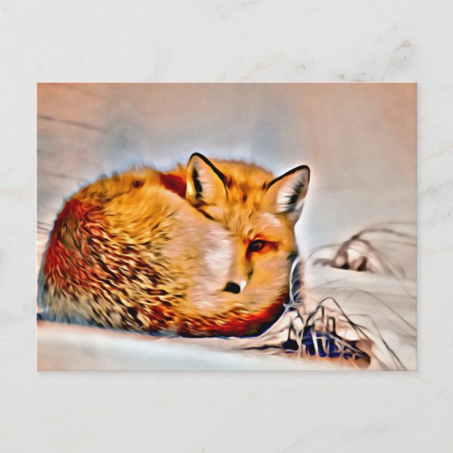 Carte Postale *~* Animaux d'art Renard rouge Ap18 Faune artistiq (Devant)