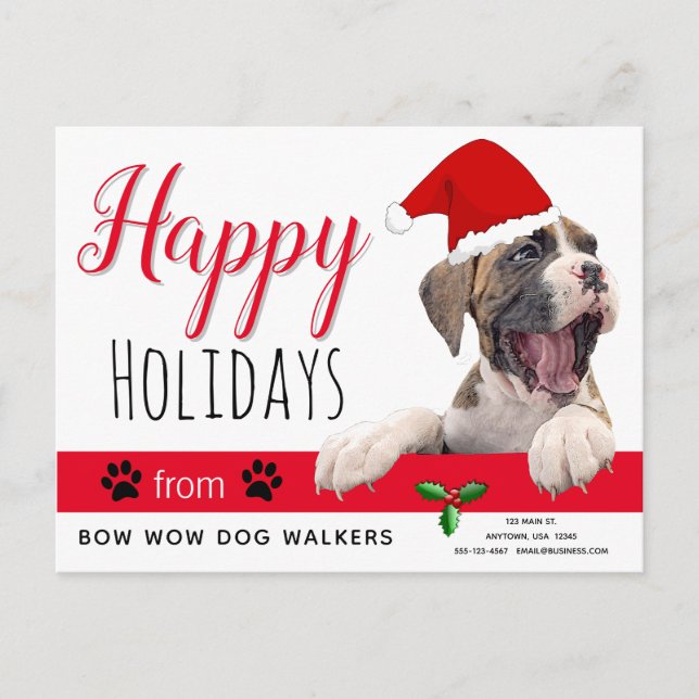 Carte Postale Animaux de compagnie Vacances de Noël du chien Car (Devant)